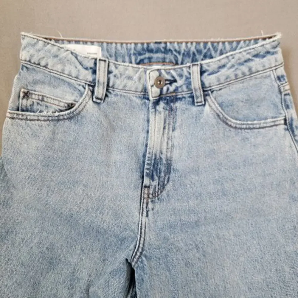 Collusion Jeans X005 28X32 Acid Wash High Rise‎ Tapered Chewed Hem Straight